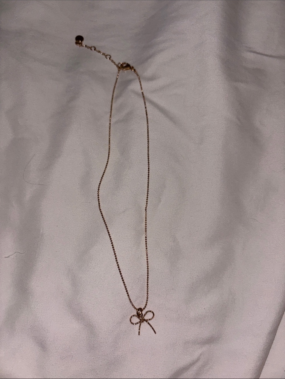 Gold Bow Pendant Necklace - Women Jewelry